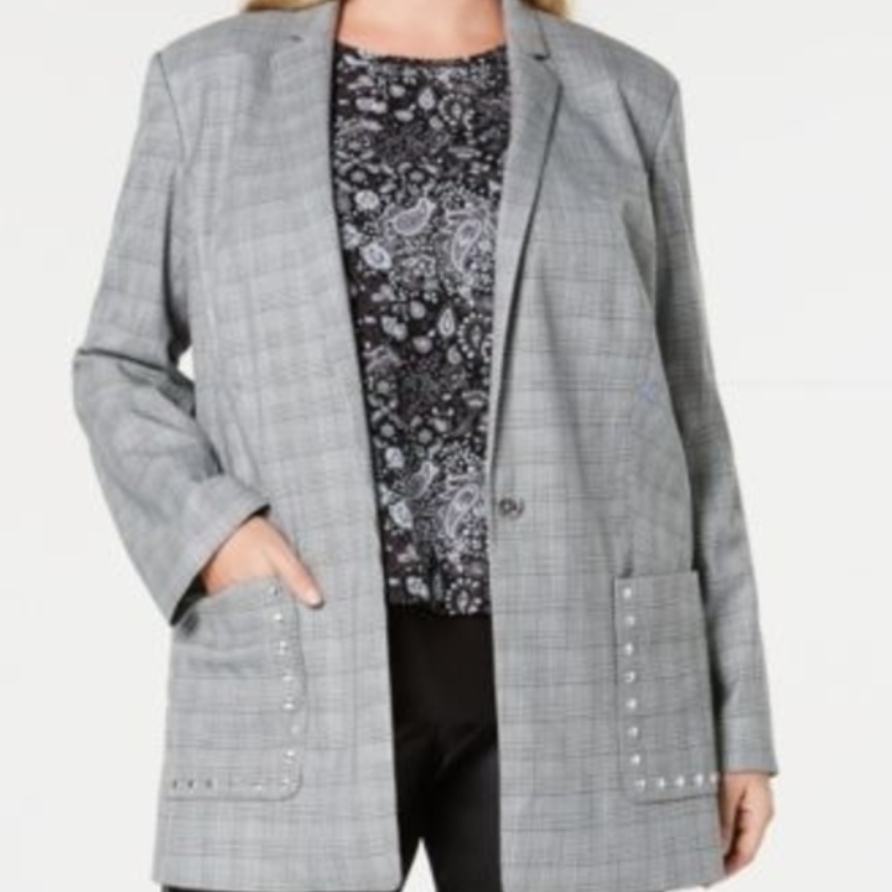 Michael Michael Kors Plus Plaid Blazer